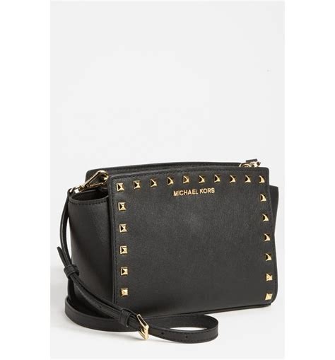 michael michael kors medium selma studded saffiano leather crossbody|selma saffiano leather satchel.